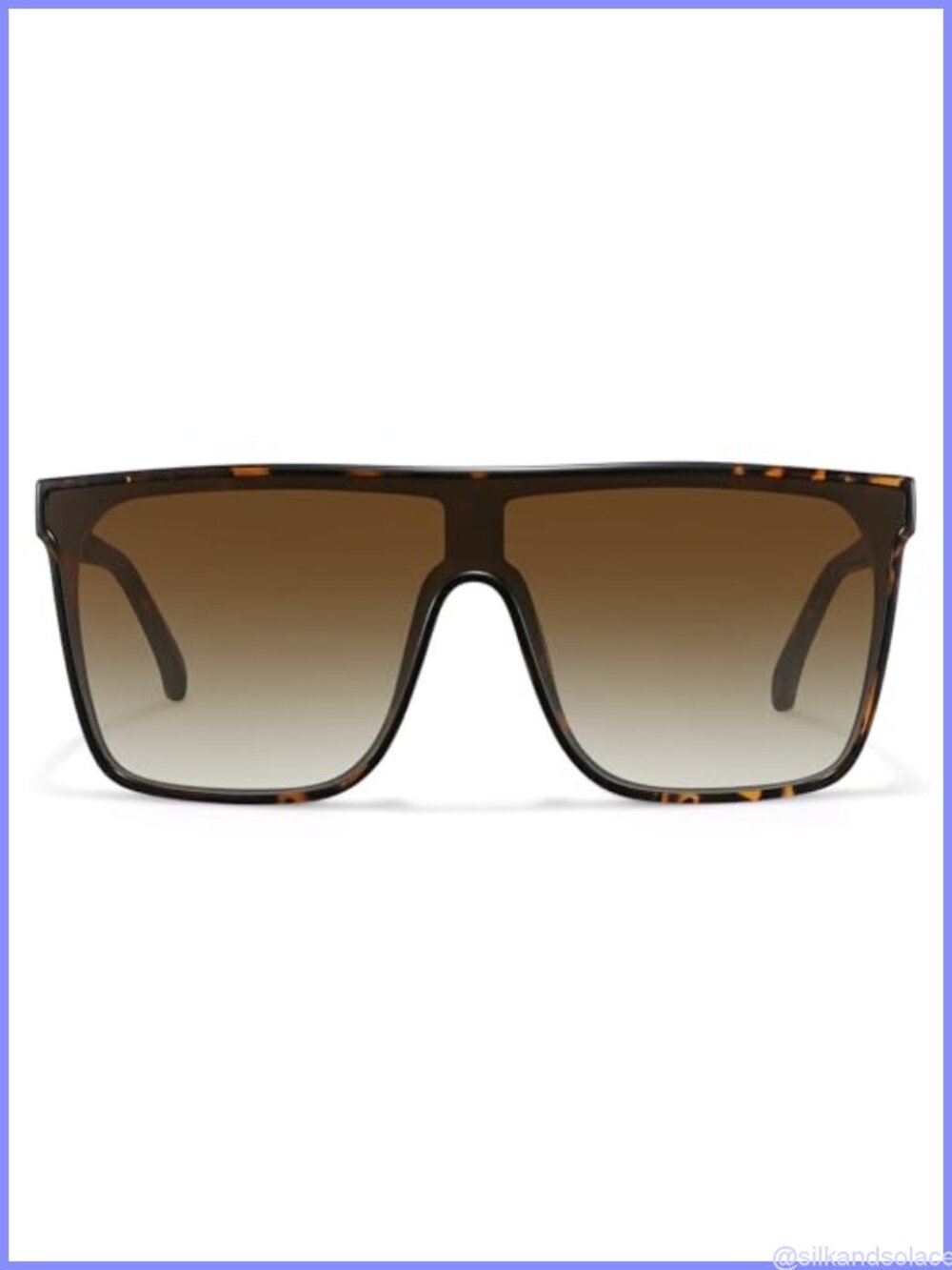 Oversized Square Shield Sunglasses UV400 Flat Top Retro Full Frame 60mm